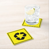 円形交差点標識紙コースター スクエアペーパーコースター (インサイチュ)