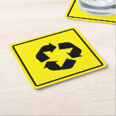 円形交差点標識紙コースター スクエアペーパーコースター (アングル)