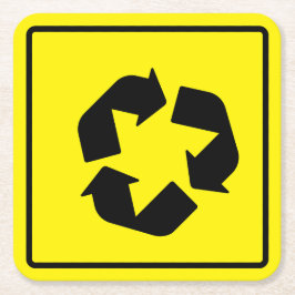 円形交差点標識紙コースター スクエアペーパーコースター