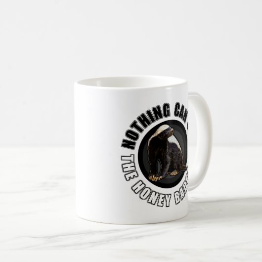 円形何もラーテルのデザインをストップことができません コーヒーマグカップ (正面右)