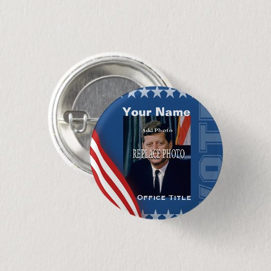 円形写真|のキャンペーンテンプレートを取り替えて下さい 缶バッジ (正面&裏面)