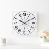 円形占星術(ローマ数字) スクエア壁時計 (ホーム)