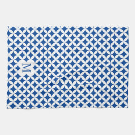 円形四分模様モノグラムカスタムカラー キッチンタオル