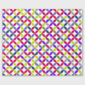 円形四半期カラフルの回パターン(の模様が)あるり込み ラッピングペーパー (フラット)