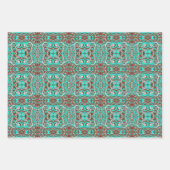 円形天の同心円パターン(の模様が)ある ラッピングペーパーシート (正面3)