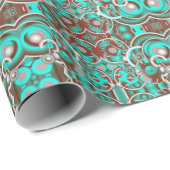 円形天の同心円パターン(の模様が)ある ラッピングペーパー (ロールコーナー)