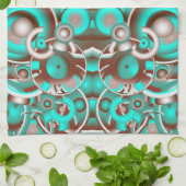 円形天体の同心円パターン キッチンタオル (折り畳み)