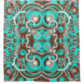 円形天体の同心円パターン シャワーカーテン (正面)