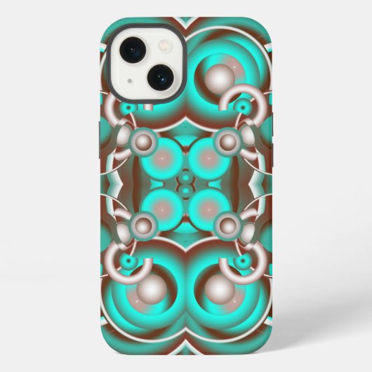 円形天体の同心円パターン iPhoneケース (裏面)