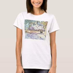 円形建築のセネガル西アフリカ1997年 Tシャツ
