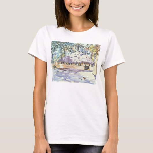 円形建築のセネガル西アフリカ1997年 Tシャツ (正面)