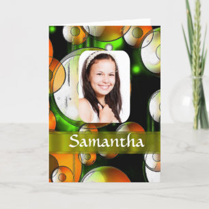 円形抽象芸術写真テンプレート カード