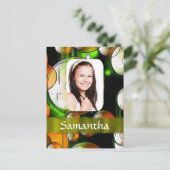 円形抽象芸術写真テンプレート ポストカード (スタンド正面)