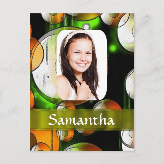 円形抽象芸術写真テンプレート ポストカード (正面)