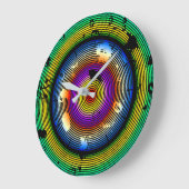 円形数々のの抽象芸術パターン ラージ壁時計 (傾斜)