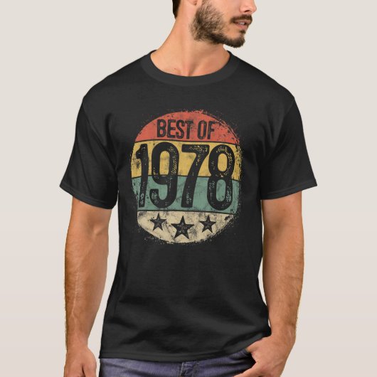 円形最高のレトロ1978 43誕生日43年 Tシャツ (正面)
