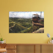 円形橋太平洋鉄道ビュー キャンバスプリント (インサイチュ (リビング))