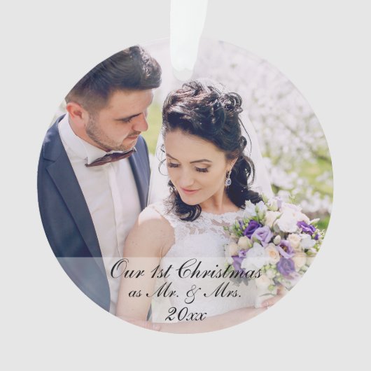 円形氏及び夫人2写真として私達の初めてのクリスマス オーナメント (正面)