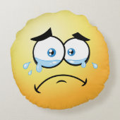 円形泣き叫びEmoji ラウンドクッション (裏面)