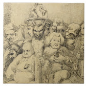 円形浮彫りのまわりで組み立てられる文学的なキャラクター タイル (正面)