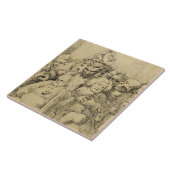 円形浮彫りのまわりで組み立てられる文学的なキャラクター タイル (側面)