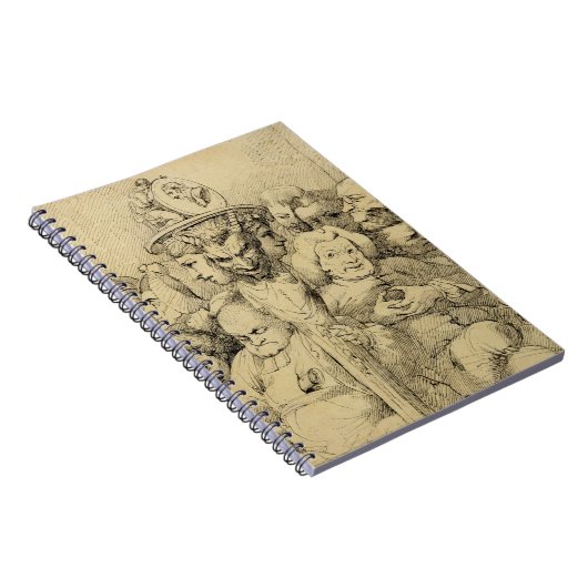 円形浮彫りのまわりで組み立てられる文学的なキャラクター ノートブック (右側)