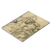 円形浮彫りのまわりで組み立てられる文学的なキャラクター ノートブック (左側)