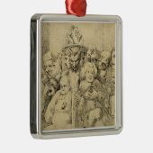 円形浮彫りのまわりで組み立てられる文学的なキャラクター メタルオーナメント (右)