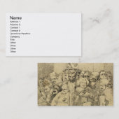 円形浮彫りのまわりで組み立てられる文学的なキャラクター 名刺 (正面/裏面)