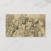 円形浮彫りのまわりで組み立てられる文学的なキャラクター 名刺 (裏面)