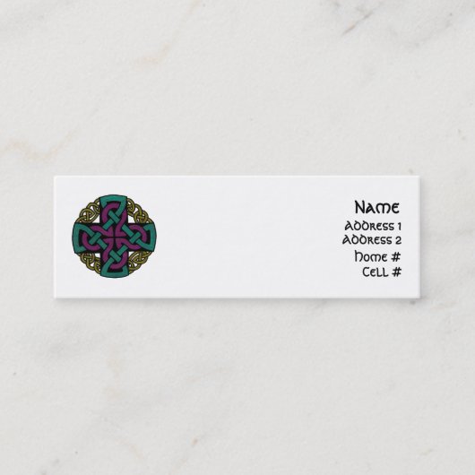 円形浮彫りのプロフィールカード スキニー名刺 (正面)