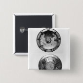 円形浮彫りの描写を用いるPatenは持続します 缶バッジ (正面&裏面)