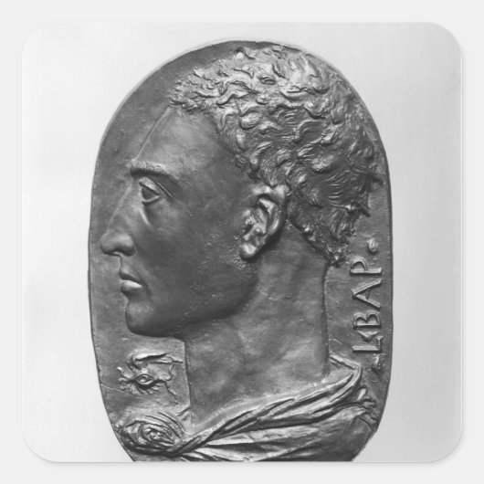 円形浮彫りの自画像 スクエアシール (正面)