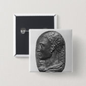 円形浮彫りの自画像 缶バッジ (正面&裏面)