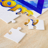 円形浮彫りダビデの星とのSHALOM ジグソーパズル (側面)