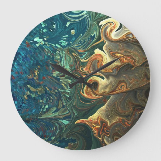 円形消防士の飛び込み- ラージ壁時計 (正面)