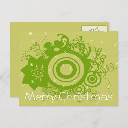 円形渦巻形の花カスタマイズ- シーズンポストカード (正面/裏面)