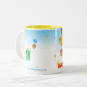 円形犬"ハッピーバースデー!" マグ (正面左)