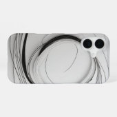円形線アート iPhone 16ケース (裏面横)