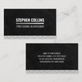 円形線パターン | 黒のテクスチャ 名刺 (正面/裏面)