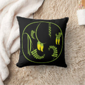 円形花デザイン小羽 クッション (ブランケット)