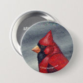 円形赤く基本的な鳥 缶バッジ (正面&裏面)