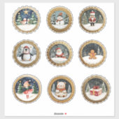 円形金ゴールドクリスマスステッカーと封筒用シール シール (シート)