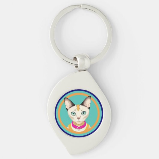 円形鏡 キーホルダー (正面)