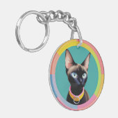 円形鏡 キーホルダー (正面左)