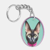 円形鏡 キーホルダー (正面左)