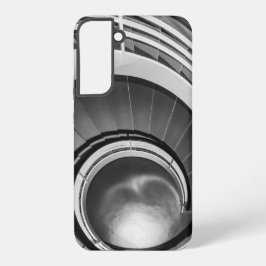 円形階段 白黒 SAMSUNG GALAXY S22+ケース