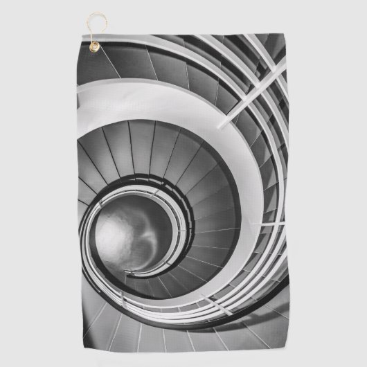 円形階段BW ゴルフタオル (正面)