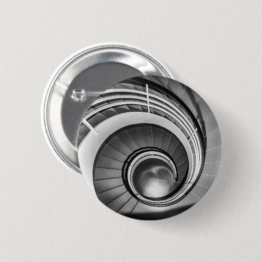円形階段BW 缶バッジ (正面&裏面)