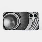 円形階段BW iPhone 16ケース (裏面横)